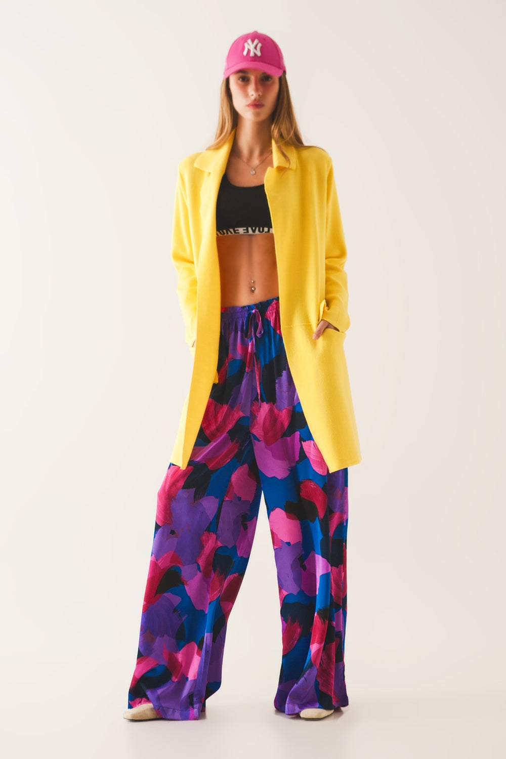 Wide leg pants in purple floral - Szua Store