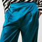 Wide leg satin pants in blue Szua Store