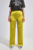 Wide leg satin pants in lime green Szua Store