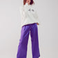 Wide leg satin pants in purple Szua Store