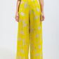 Wide leg trousers in yellow floral Szua Store