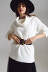 Q2 Wide sweater with bardot neck in white