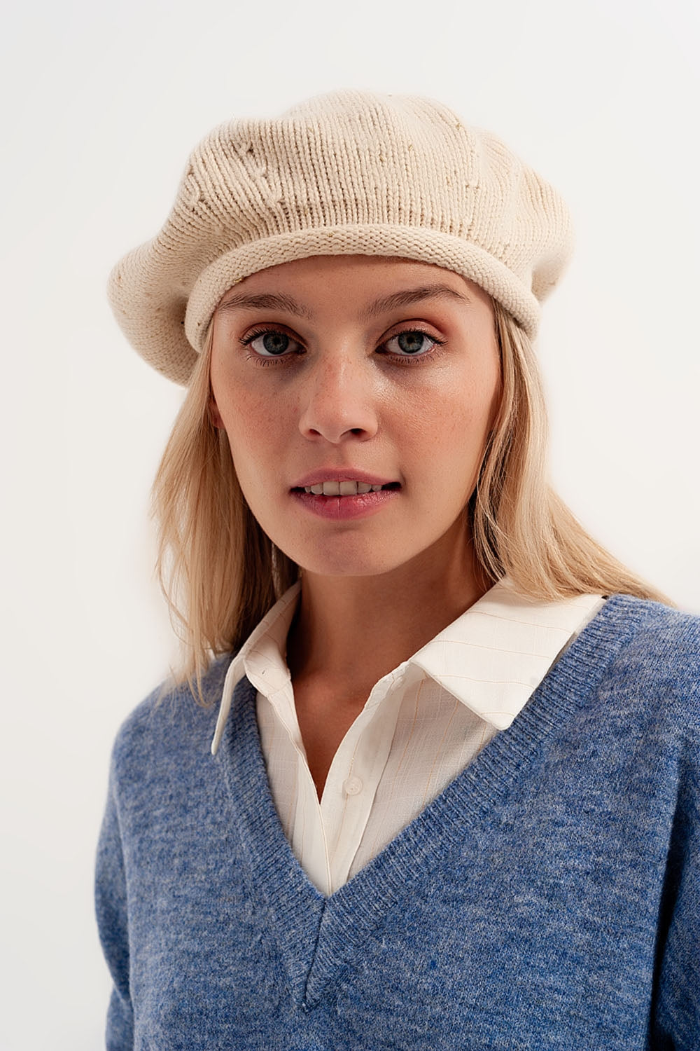 Wool beret in beige Szua Store