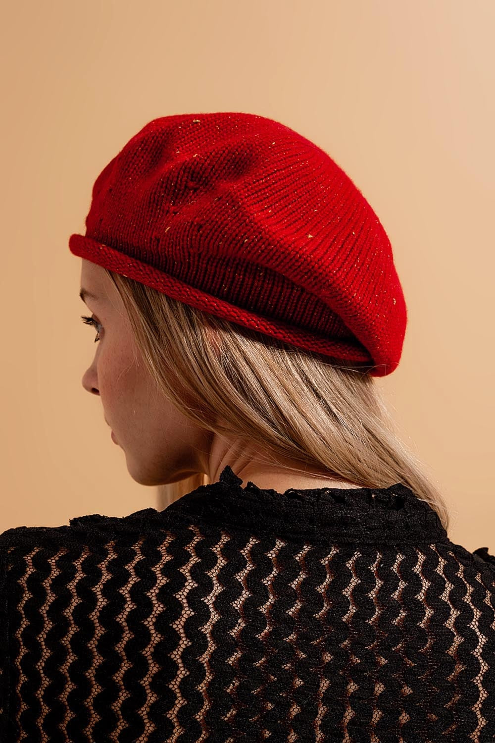 Wool beret in red Szua Store