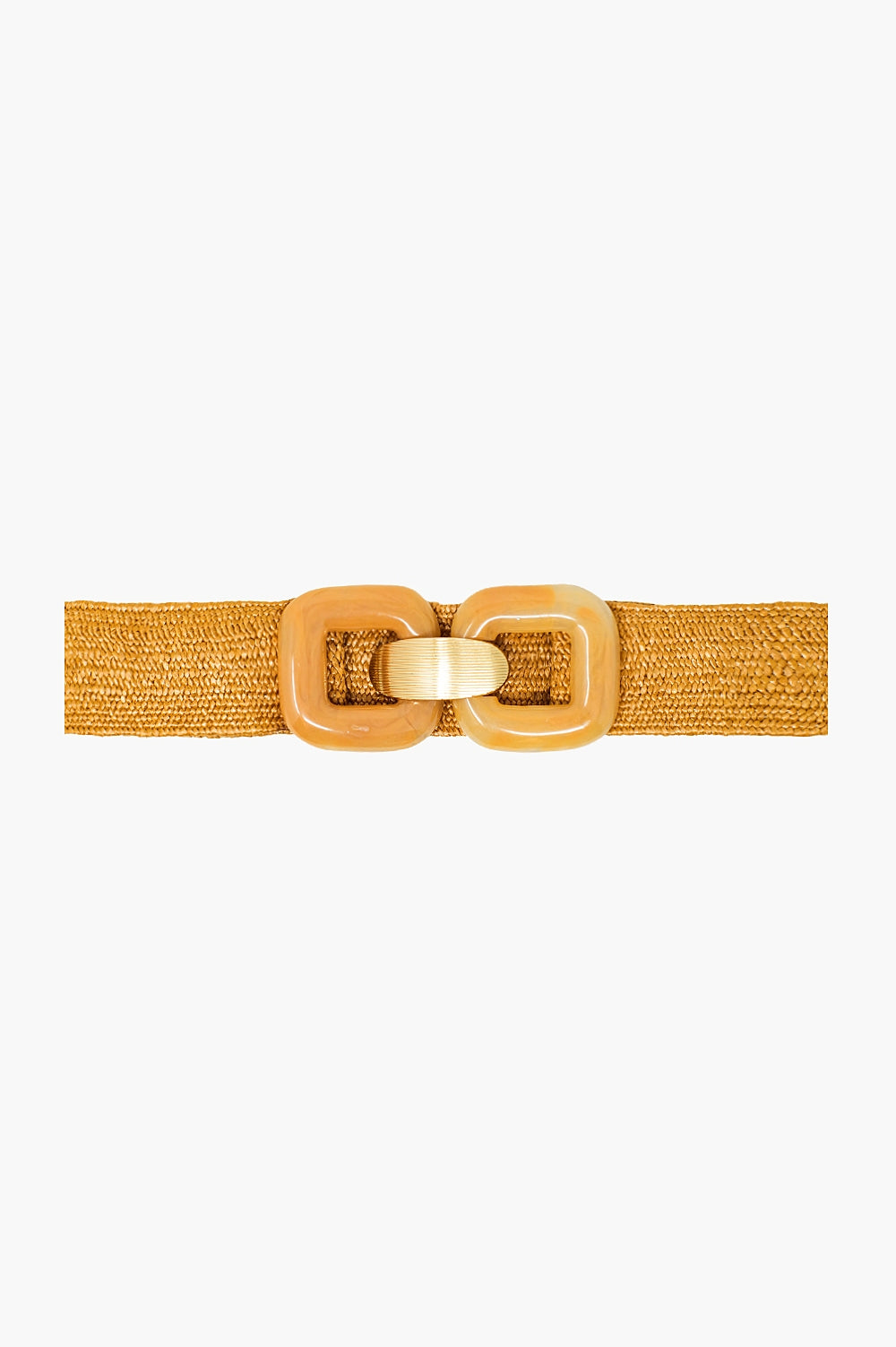 Q2 Woven belt with square buckles in beige