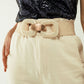 Q2 Woven belt with square buckles in cream