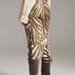 Wrap skirt with gathered detail at the side in Olive Green and Cream Zebra Print