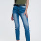 wrinkled denim studded skinny jeans Szua Store