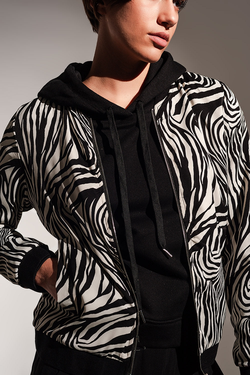 Zebra print short bomber jacket Szua Store