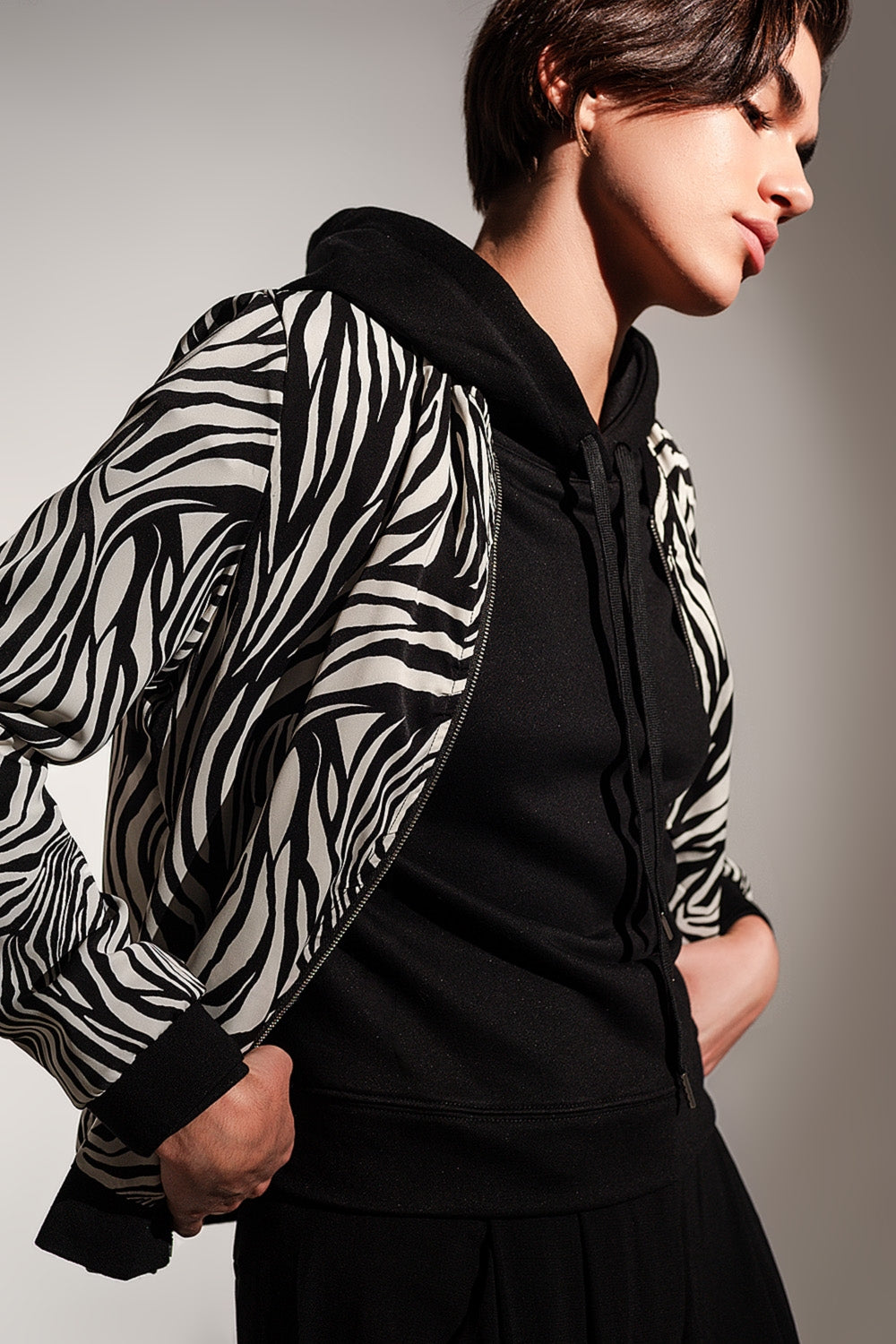 Zebra print short bomber jacket Szua Store